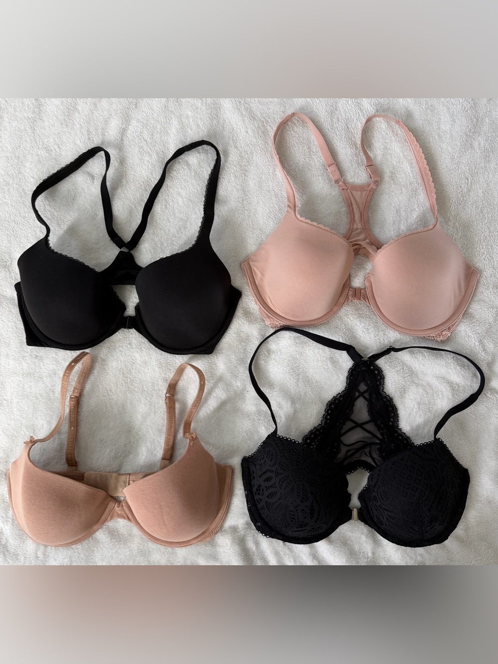 VICTORIA’S SECRET | 4 Pc Bra Bundle | 34D Demi |Racerback